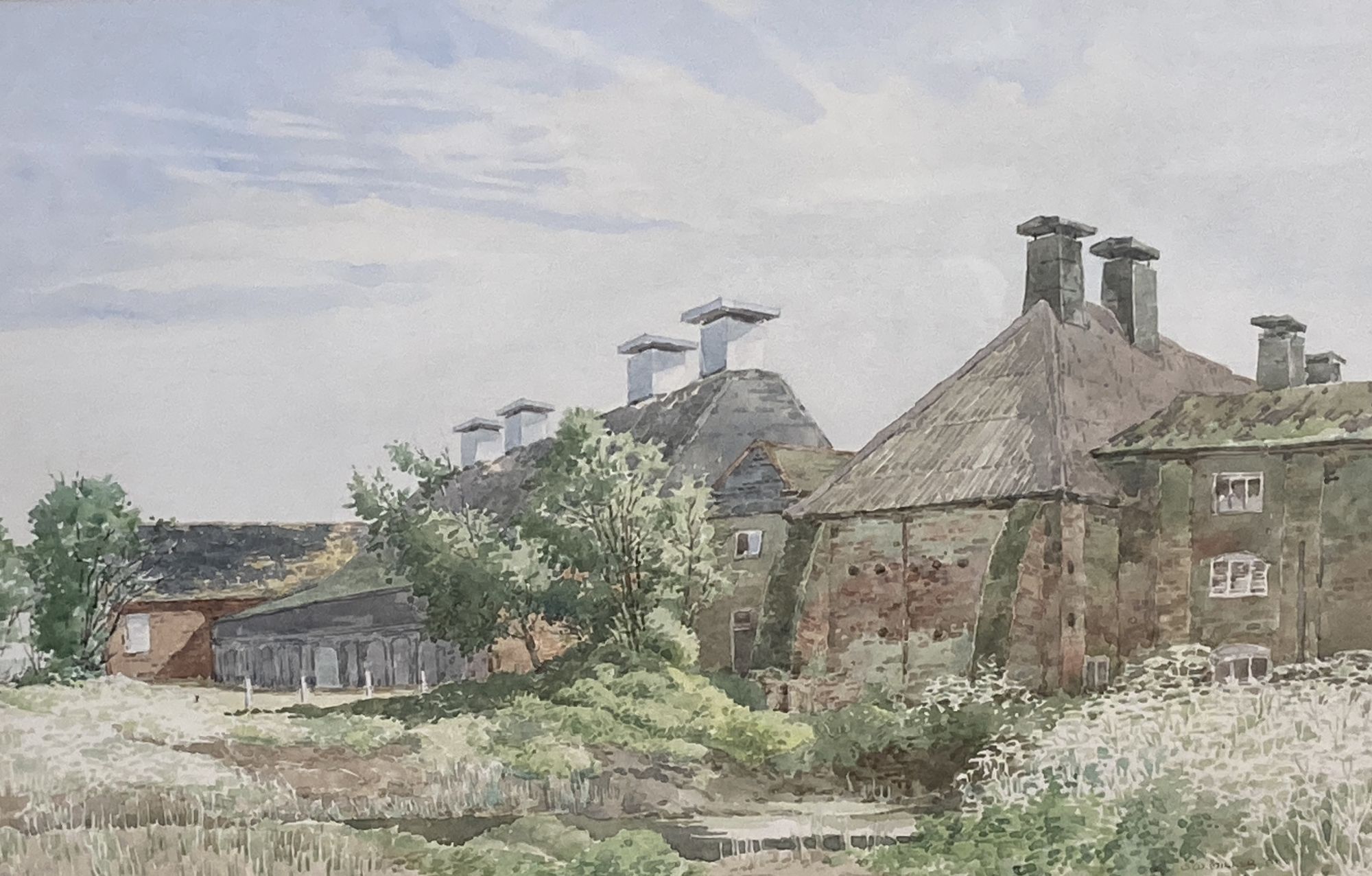 George William Miller (died 1991), watercolour, Snape Maltings, Spring;, signed and dated 81, 31 x 48cm
